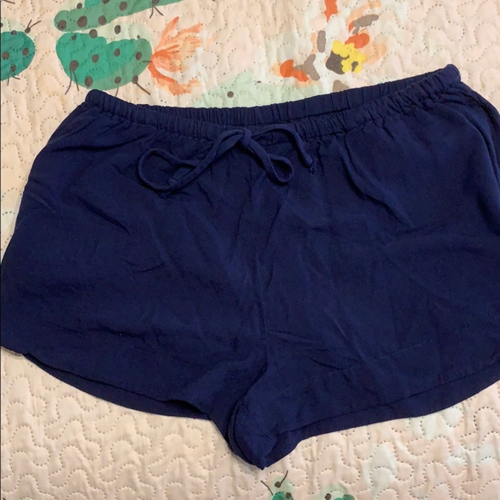 Cute Navy Blue Draw String Shorts